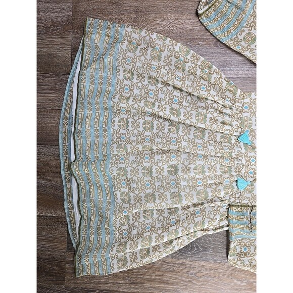 Lolita Jaca St Barth Women's Small Long Sleeve Mini Dress 100% Silk Geometric - Picture 2 of 15